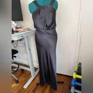 Calvin Klein Charcoal Satin Maxi Dress
